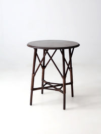 early 20th century wicker and wood side table