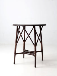 early 20th century wicker and wood side table