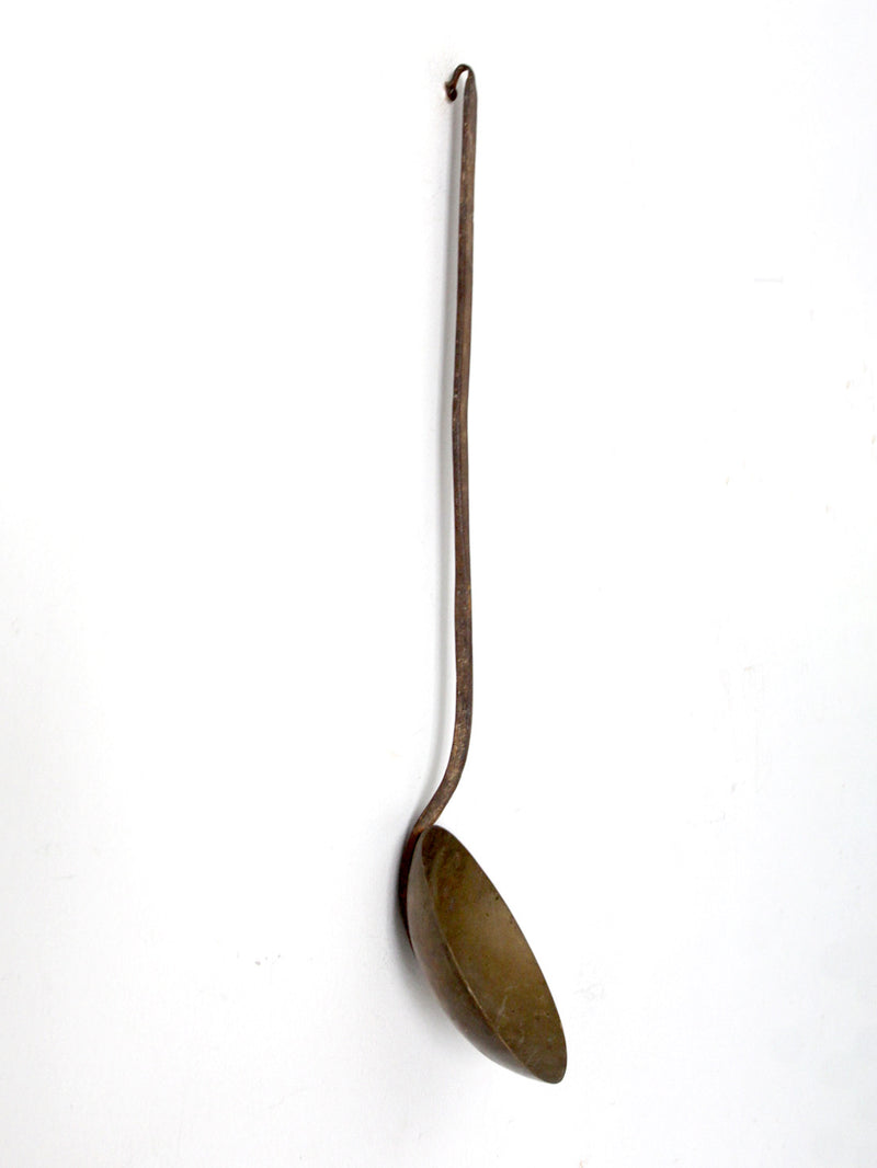 antique brass fireplace ladle