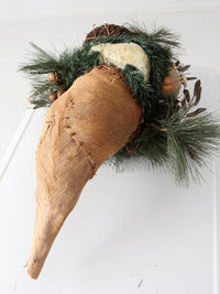 vintage large holiday cornucopia display