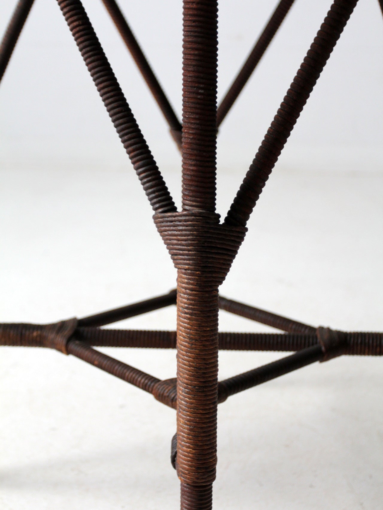 early 20th century wicker and wood side table