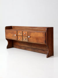 antique primitive tabletop cabinet with drawers and cupboards