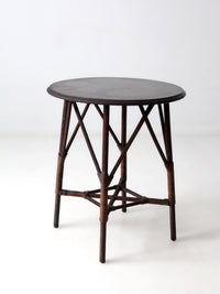 early 20th century wicker and wood side table