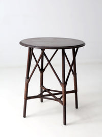 early 20th century wicker and wood side table
