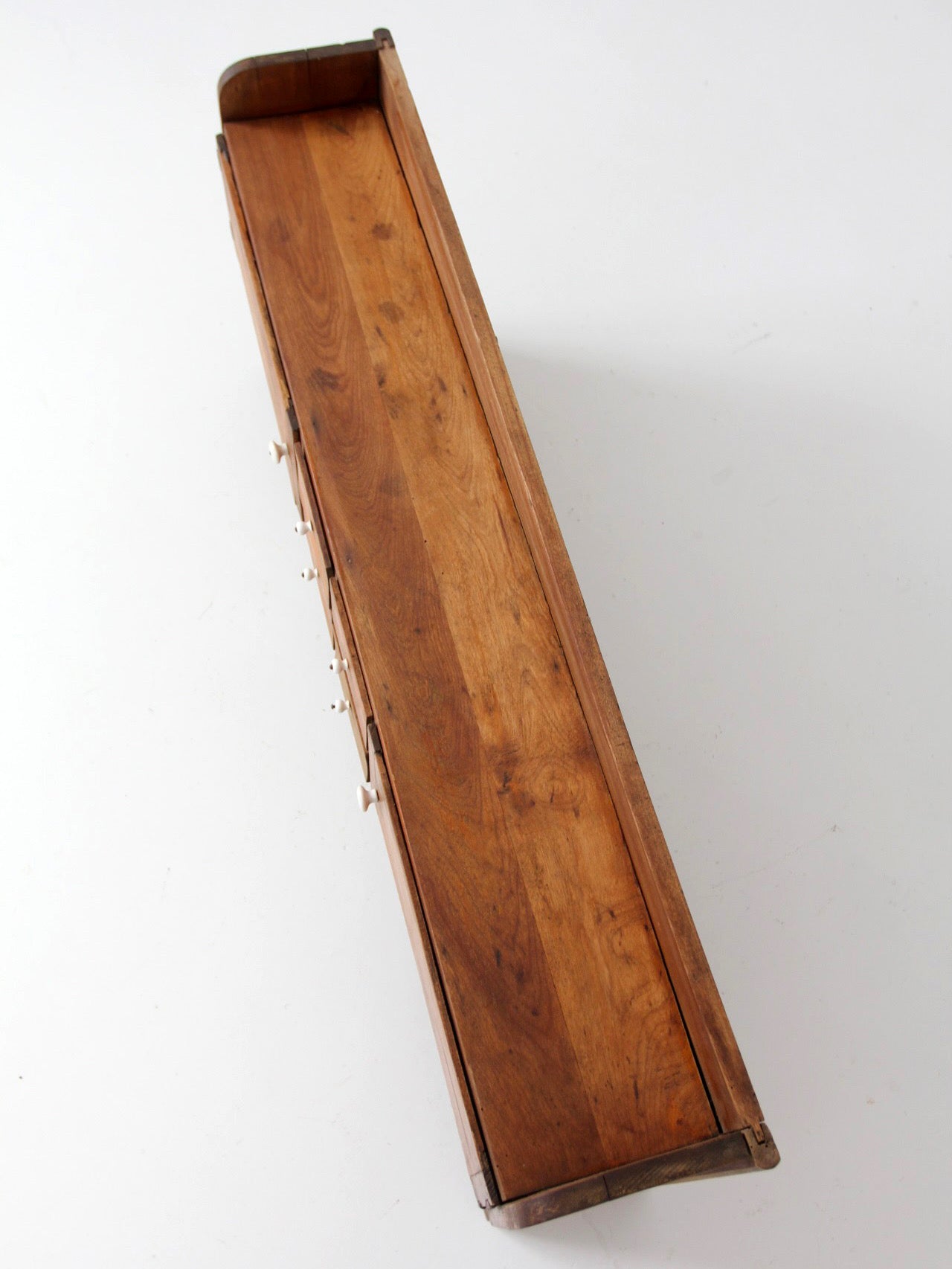 antique primitive tabletop cabinet with drawers and cupboards