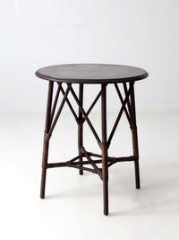 early 20th century wicker and wood side table