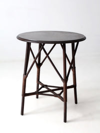 early 20th century wicker and wood side table