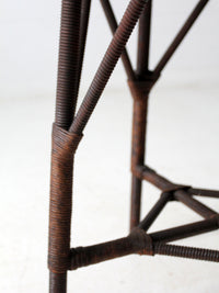early 20th century wicker and wood side table
