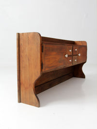 antique primitive tabletop cabinet with drawers and cupboards