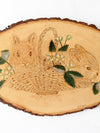 vintage cottage wall art on wood slab