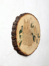 vintage cottage wall art on wood slab