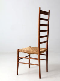 vintage ladderback rush seat chair