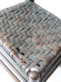 antique primitive ladder back chair with splint seat