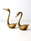 large mid-century brass swans