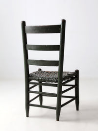 antique primitive ladder back chair with splint seat
