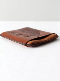 vintage Alamo Texas stag leather wallet