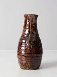 vintage studio pottery pitcher signed 1975