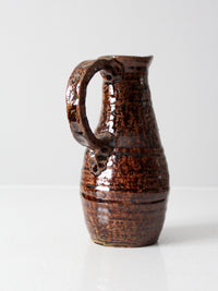 vintage studio pottery pitcher signed 1975