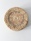 vintage woven pastel round basket basket