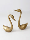 large mid-century brass swans