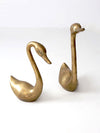 large mid-century brass swans