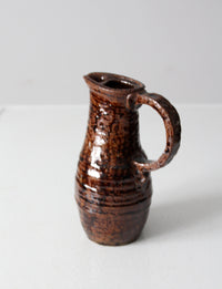 vintage studio pottery pitcher signed 1975