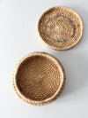 vintage woven pastel round basket basket