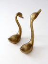 large mid-century brass swans
