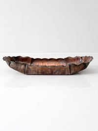 mid-century Gregorian handmade hammered copper tray