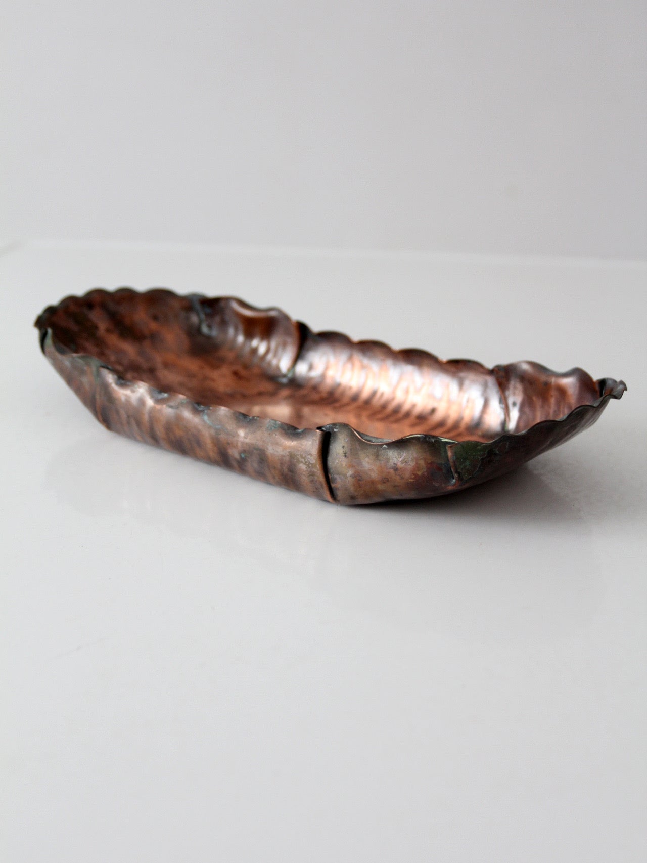 mid-century Gregorian handmade hammered copper tray