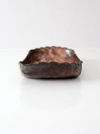 mid-century Gregorian handmade hammered copper tray