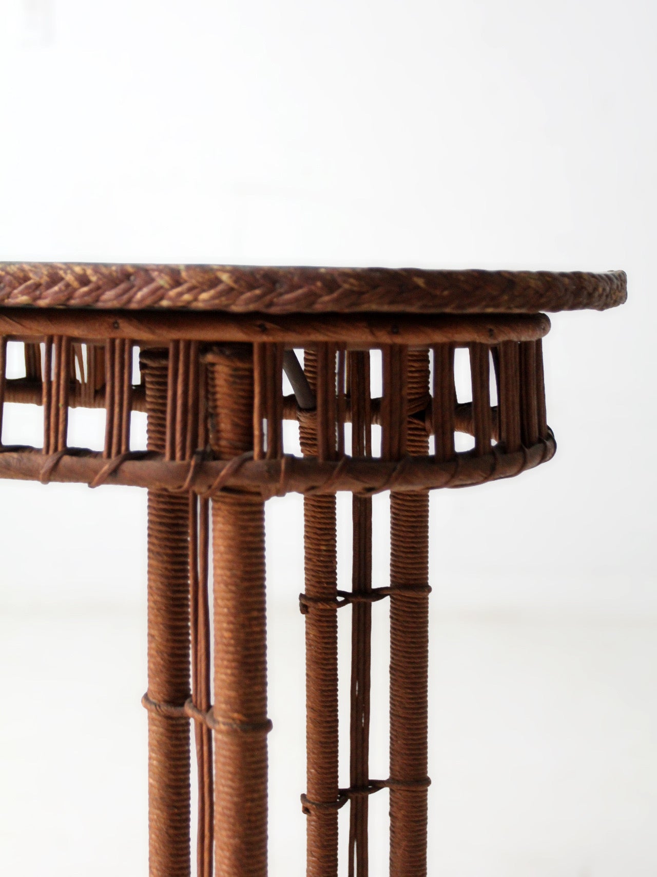 early 20th century American wicker accent table