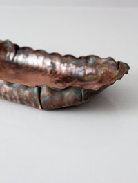 mid-century Gregorian handmade hammered copper tray