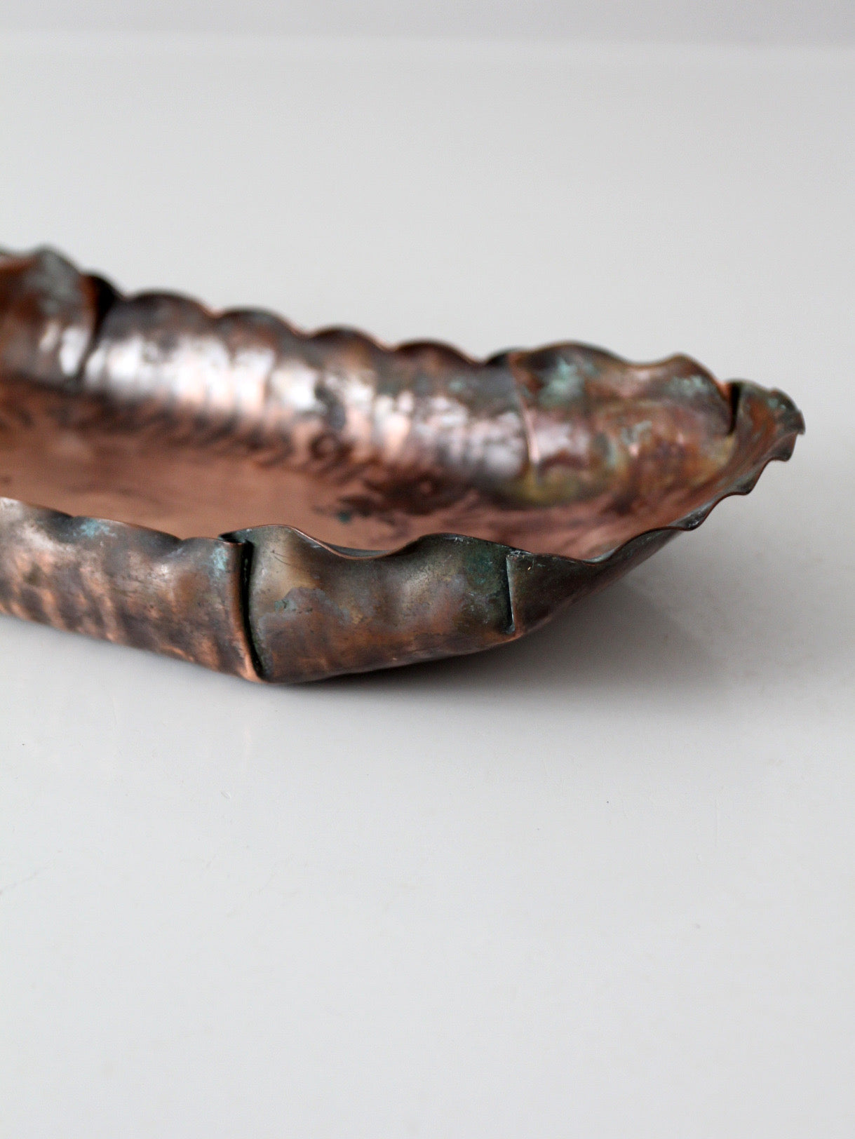 mid-century Gregorian handmade hammered copper tray