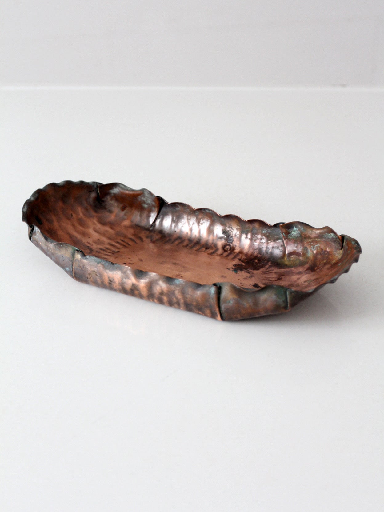 mid-century Gregorian handmade hammered copper tray