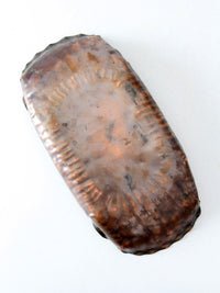 mid-century Gregorian handmade hammered copper tray