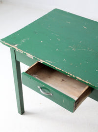 antique primitive green farmhouse table