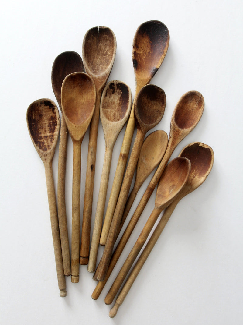 vintage wooden kitchen spoon collection