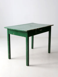 antique primitive green farmhouse table