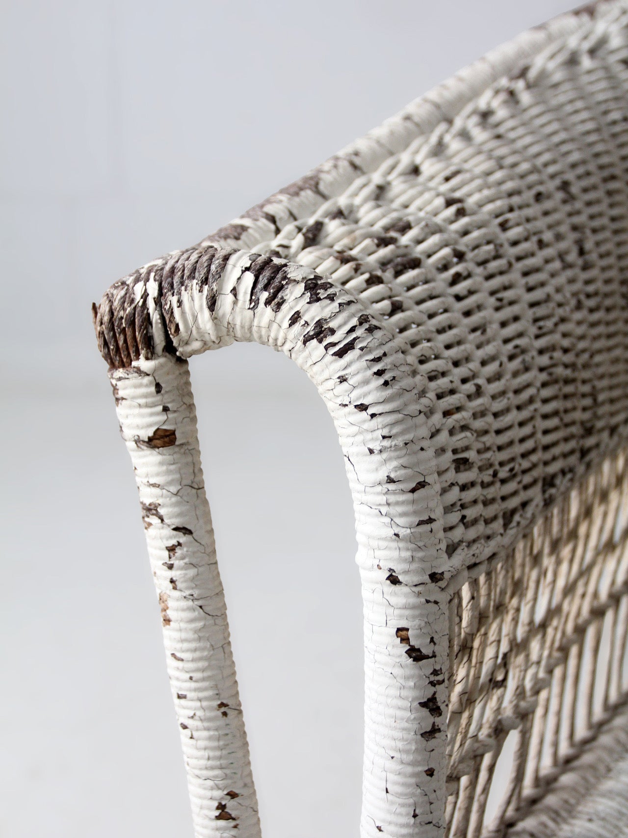 antique American wicker rocking chair