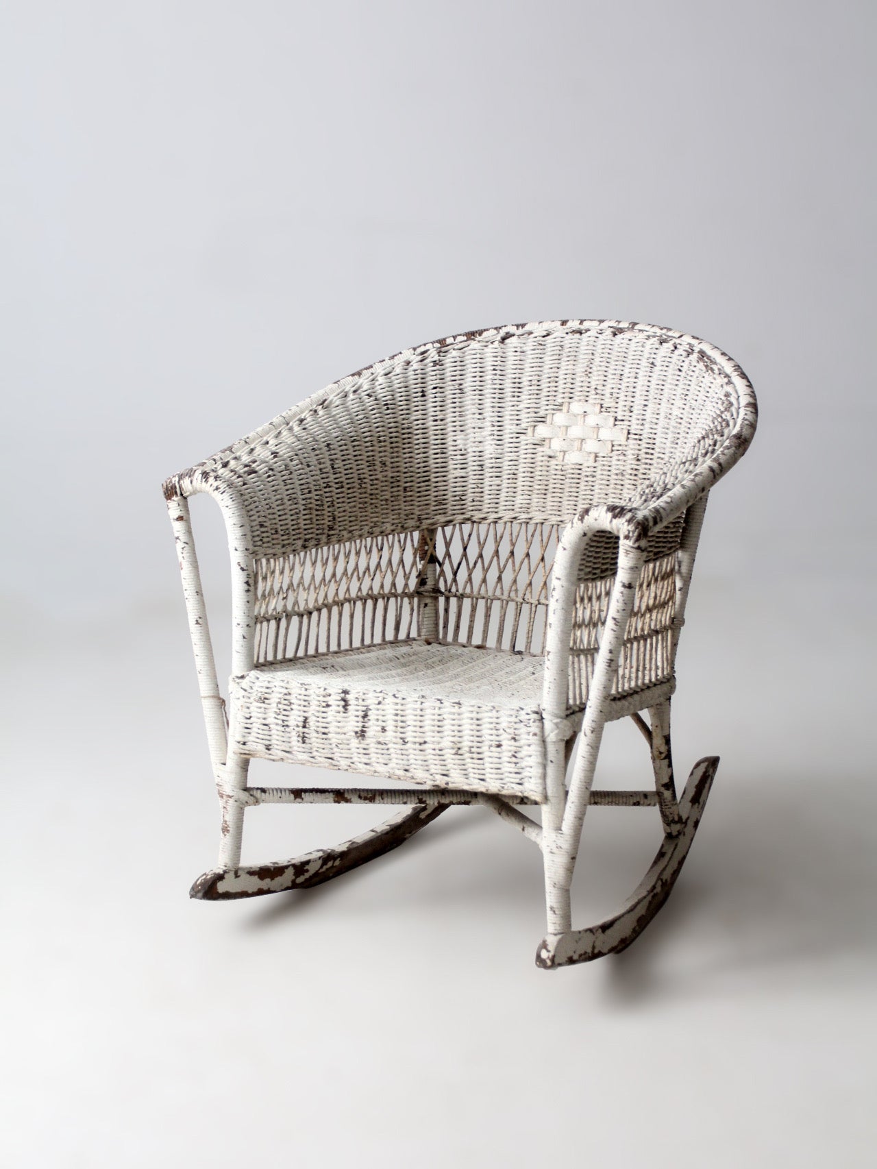 antique American wicker rocking chair