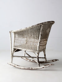 antique American wicker rocking chair