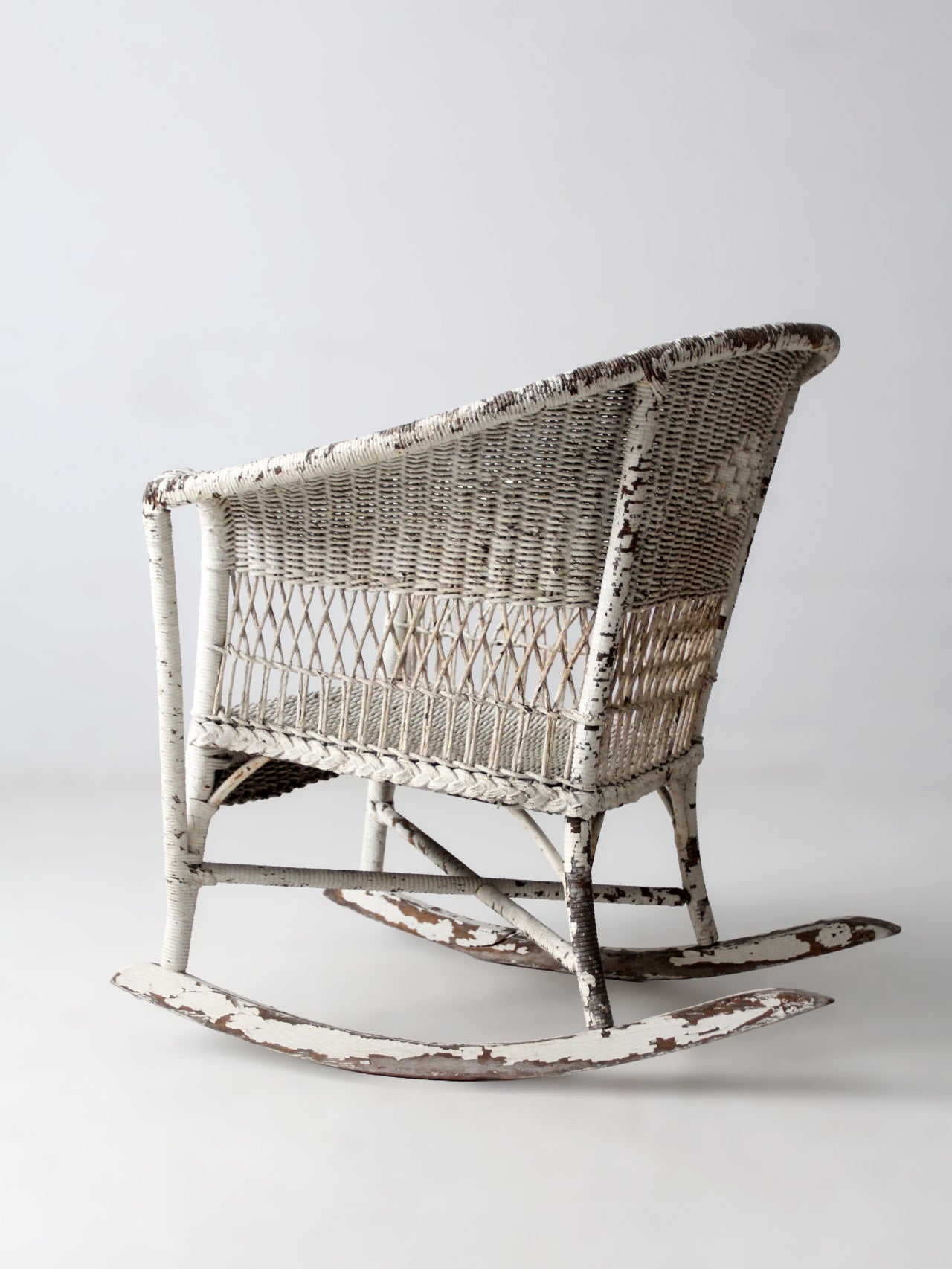 antique American wicker rocking chair