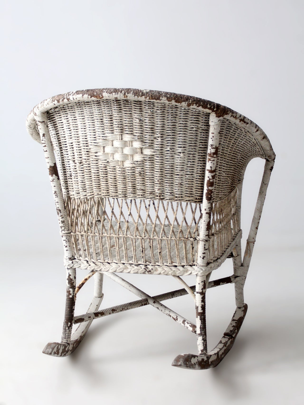antique American wicker rocking chair