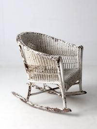 antique American wicker rocking chair