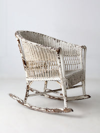 antique American wicker rocking chair