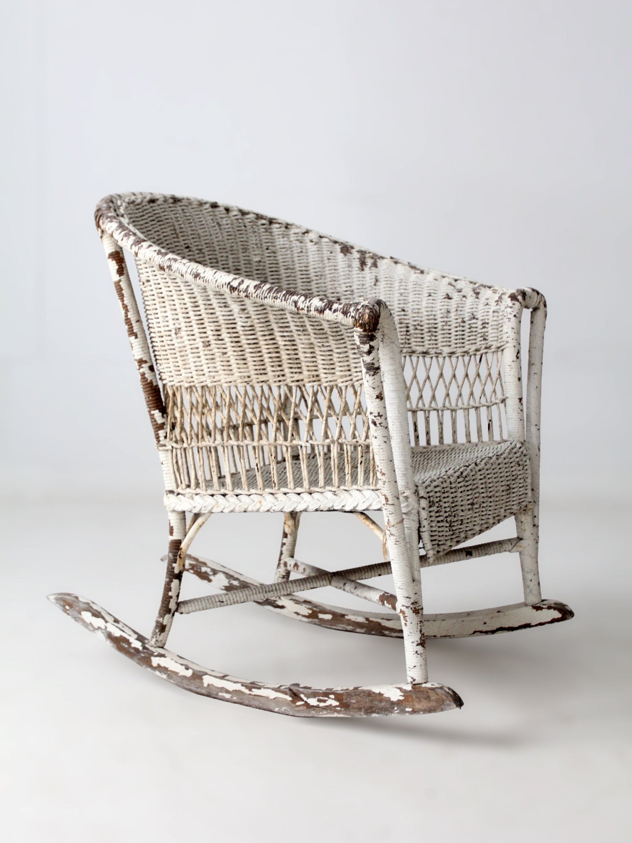 antique American wicker rocking chair