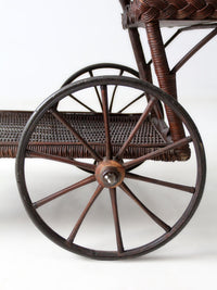early 20th century American wicker bar cart