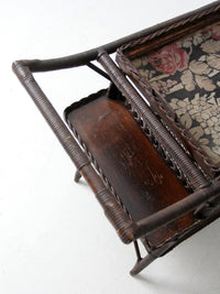 early 20th century American wicker bar cart