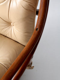 vintage 1970s rattan swivel lounge chairs with ottomans